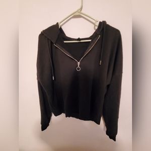 Black new look half zip hoodie